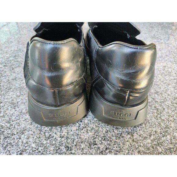 GUCCI Mens Black Patent Leather Classic Loafers / Shoes Sz 10 main image 4